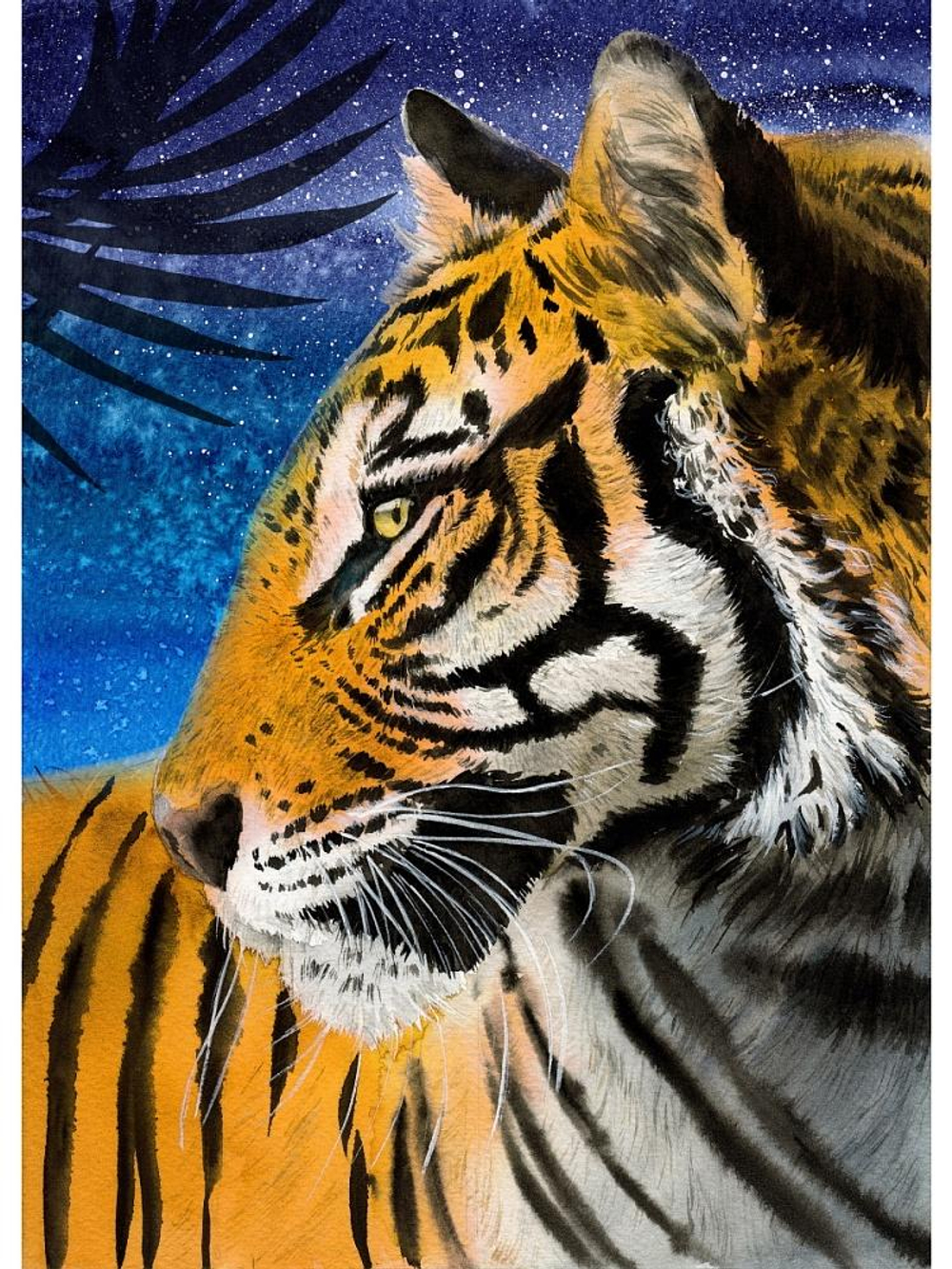 Алмазная мозаика 17*22см. блест. с подр. "Взгляд тигра" с полным заполн. 19цв. (Арт. НД-0764)