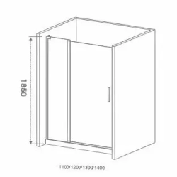 Душевая дверь в нишу Bas Mokka WTW 120*185 без поддона, без магнитного профиля