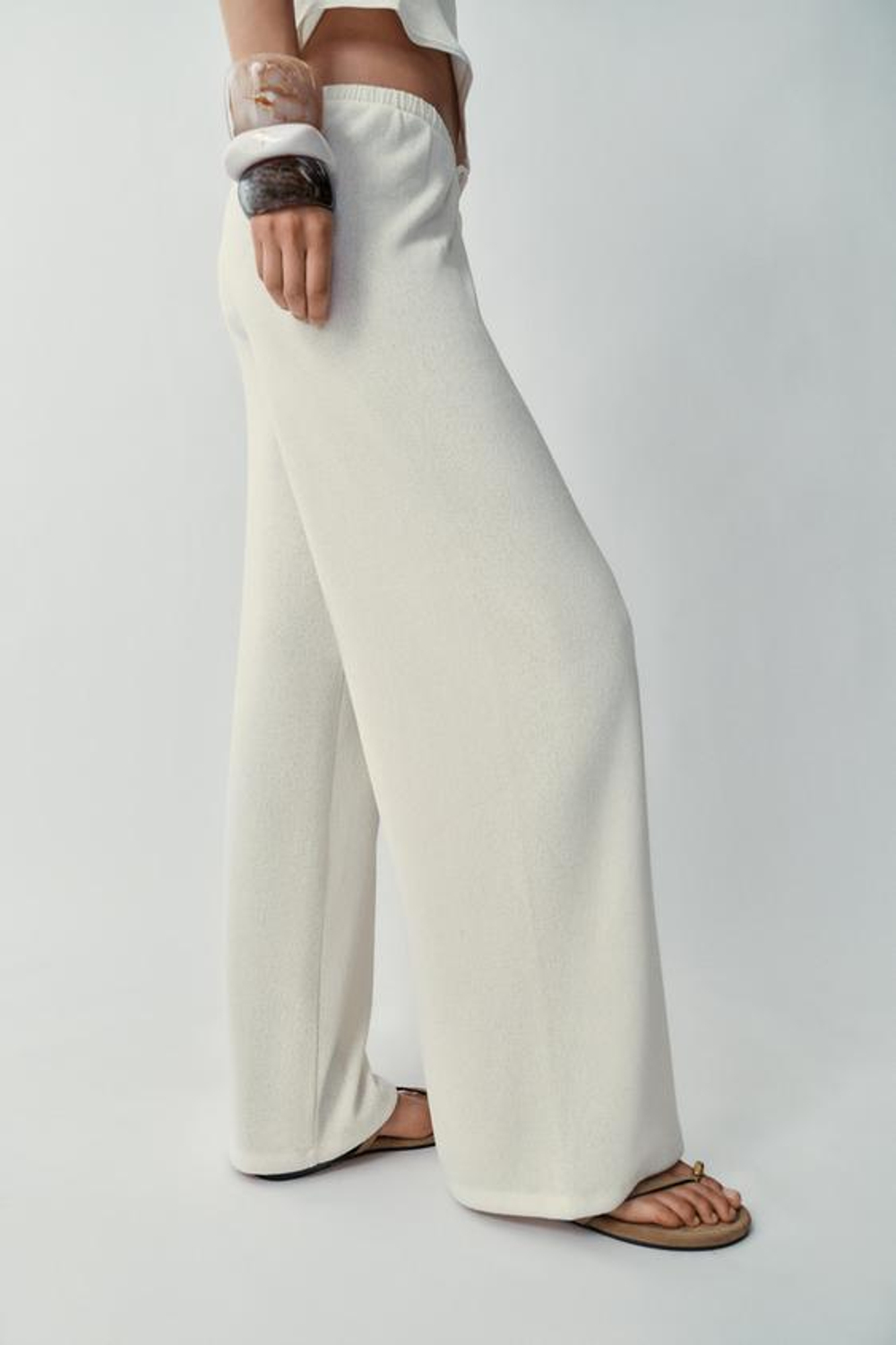 ZARA БРЮКИ В СТИЛЕ РУСТИК, ЭКРЮ