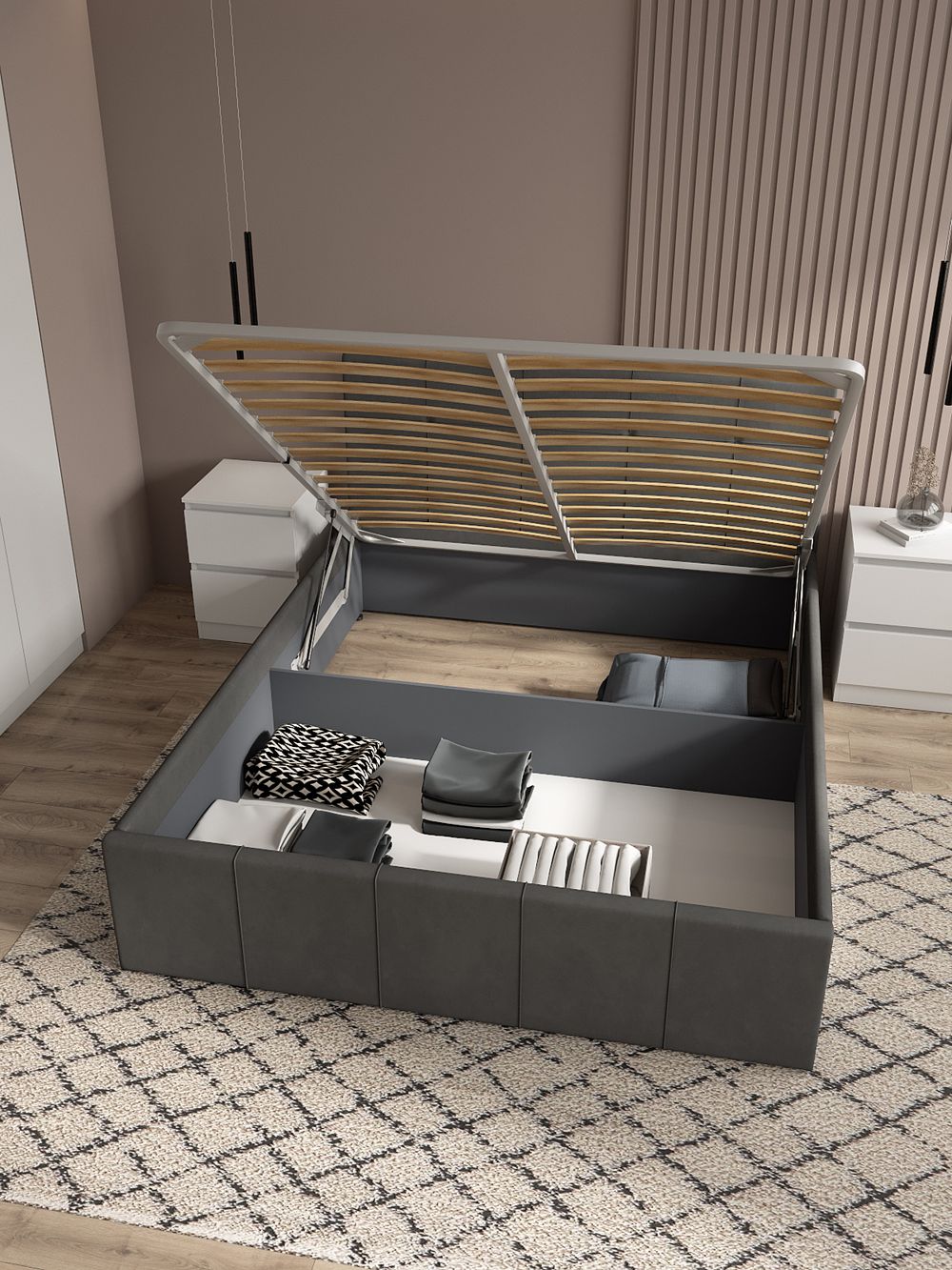 Кровать Квадро 1600 подъем.мех.ортопед.основание