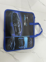 Папка с ручками А4 "Синяя машина", пластик, на молнии, 80мм