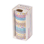 Декоративная клейкая лента Alingar, 0,8 см х 2 м, 10 шт, ассорти, в индивидуальной упаковке