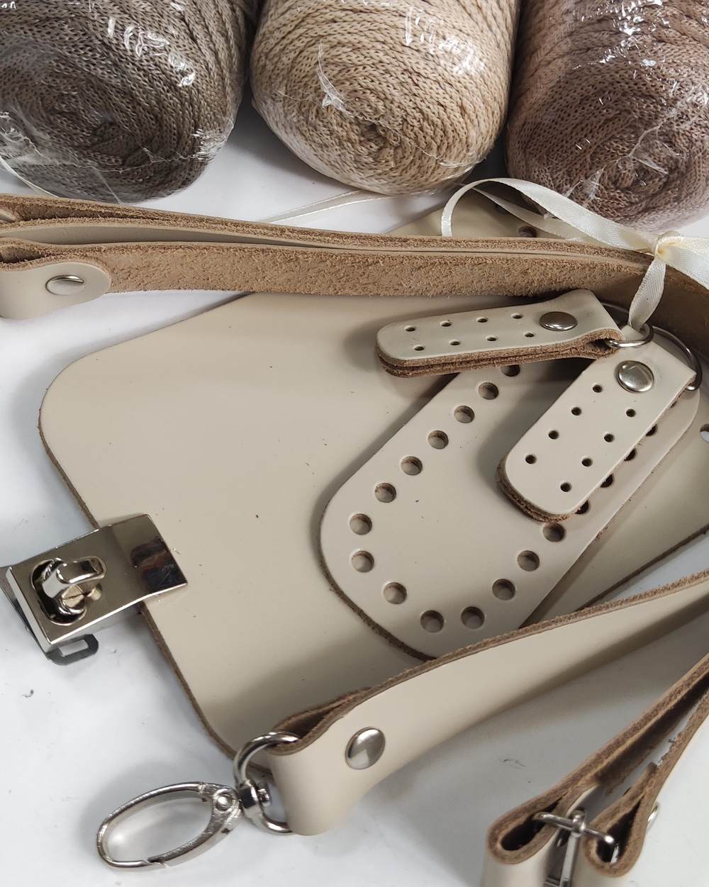 Комплект для мини-сумки Кожа Белый шоколад