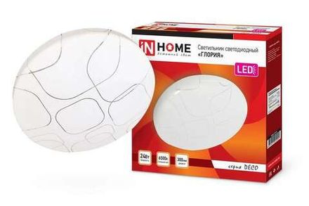 Светильник светодиодный DECO ГЛОРИЯ 24Вт 6500К 2160лм 230В 330х55мм IN HOME 4690612025094