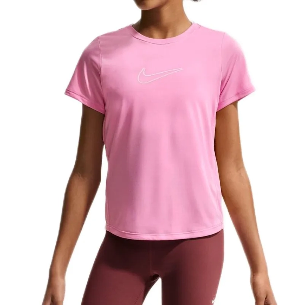 Футболка для девочки Nike Girls Dri-FIT Short-Sleeve - pink rise/white