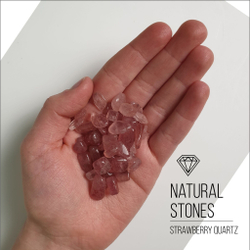 Натуральный камень Strawberry quartz, 10-20 мм, 100гр