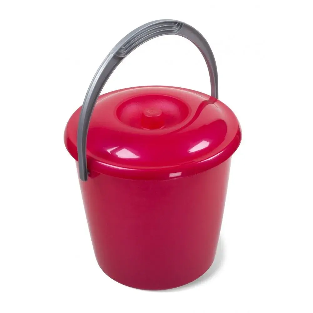 Ведро Соло 5л с крышкой перламутровое красное С631ККРА (комплект 15 шт)