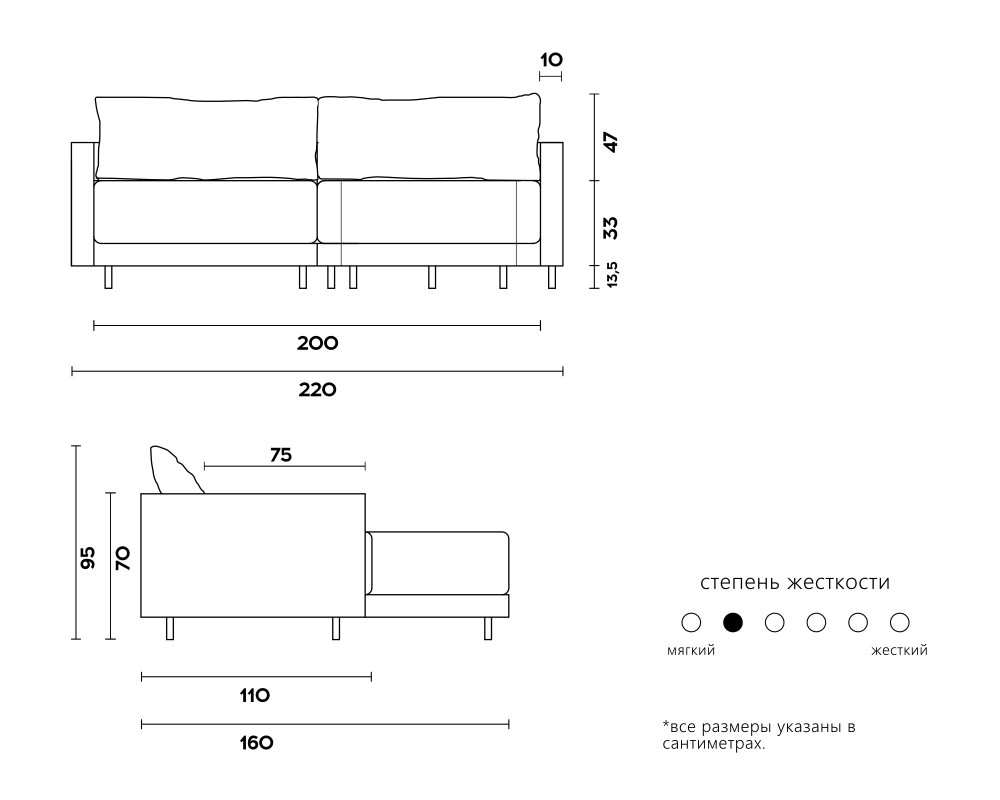 Диван RENE 06.39 нераскладной