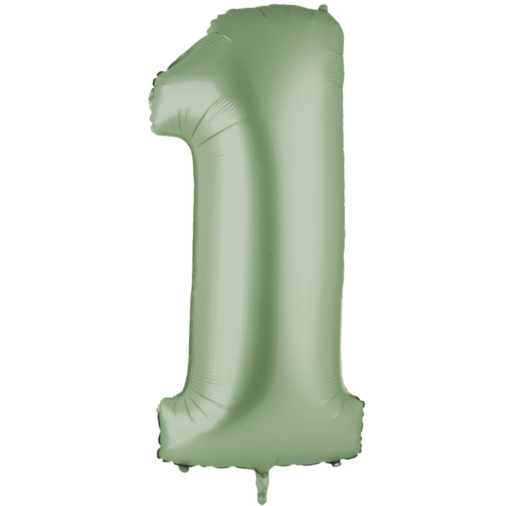 Фольгированные цифры, сатин, в оливковом цвете, 102 см