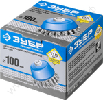 ЗУБР 100 мм, стальная проволока, 0.5 мм, Щетка чашечная, Профессионал (35275-100)