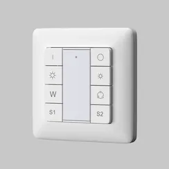 Кнопочная настенная панель 2 сцены, 1 группа DALI DT8 Цветной (RGB)+W Lighting control 721051