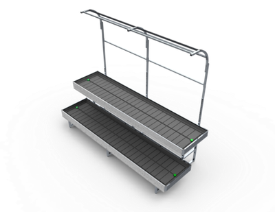 Стойка 2-х ярусная 2800*1055*2050-2250мм, с аркой под кашпо