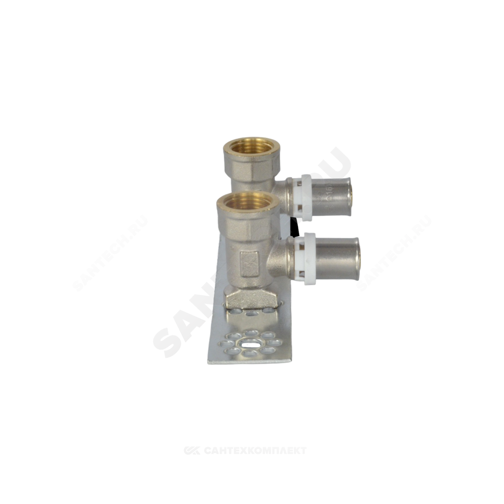 Водорозетка с монтажной планкой МП латунь пресс Дн 16х1/2" ВР 8020 Aquasfera 8020-01