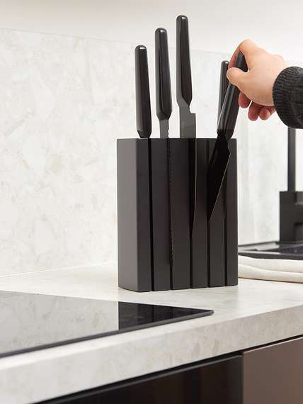 Подставка для ножей hevea, черная