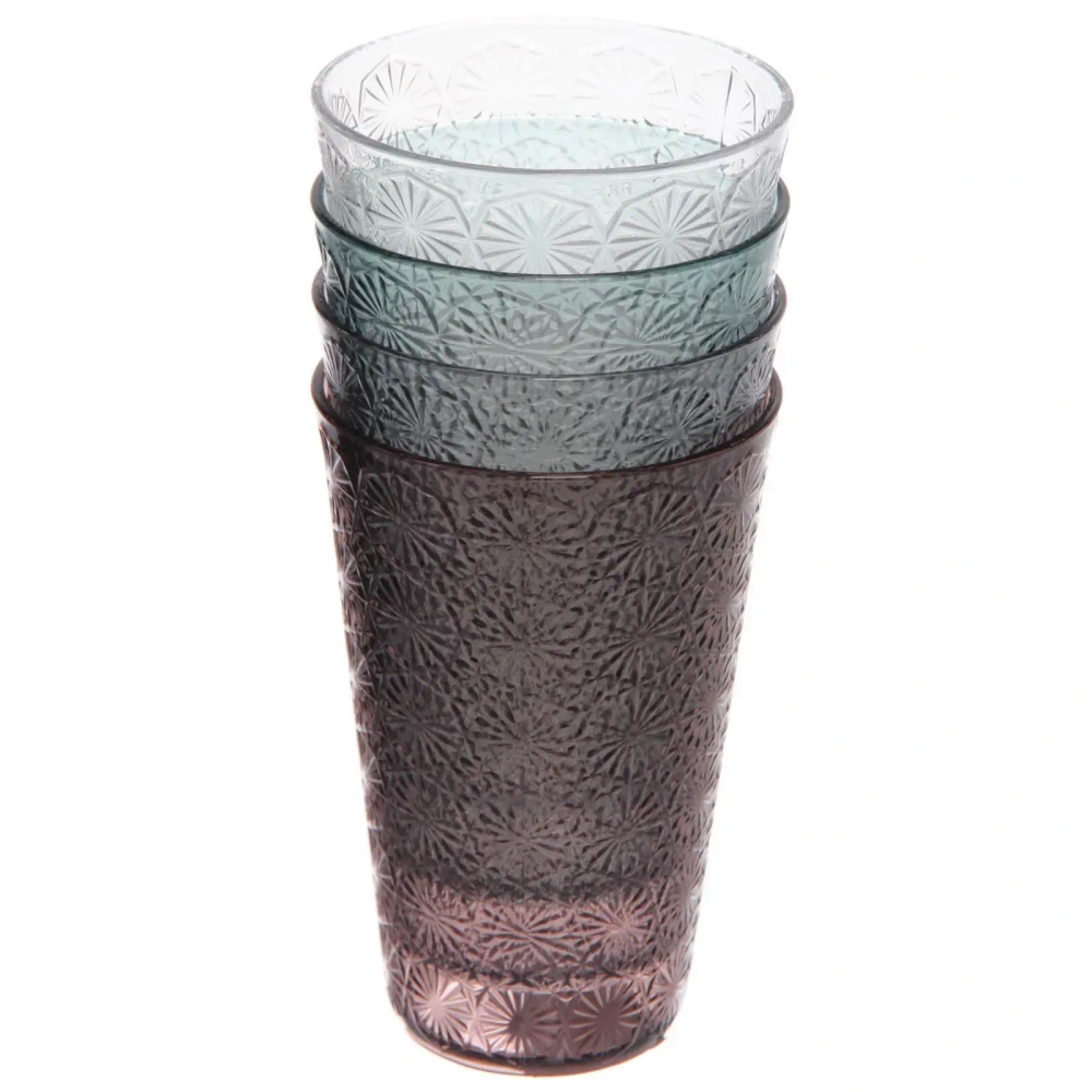 Стакан пластиковый 440мл «Ромашки» в наборе 4шт, микс цветов