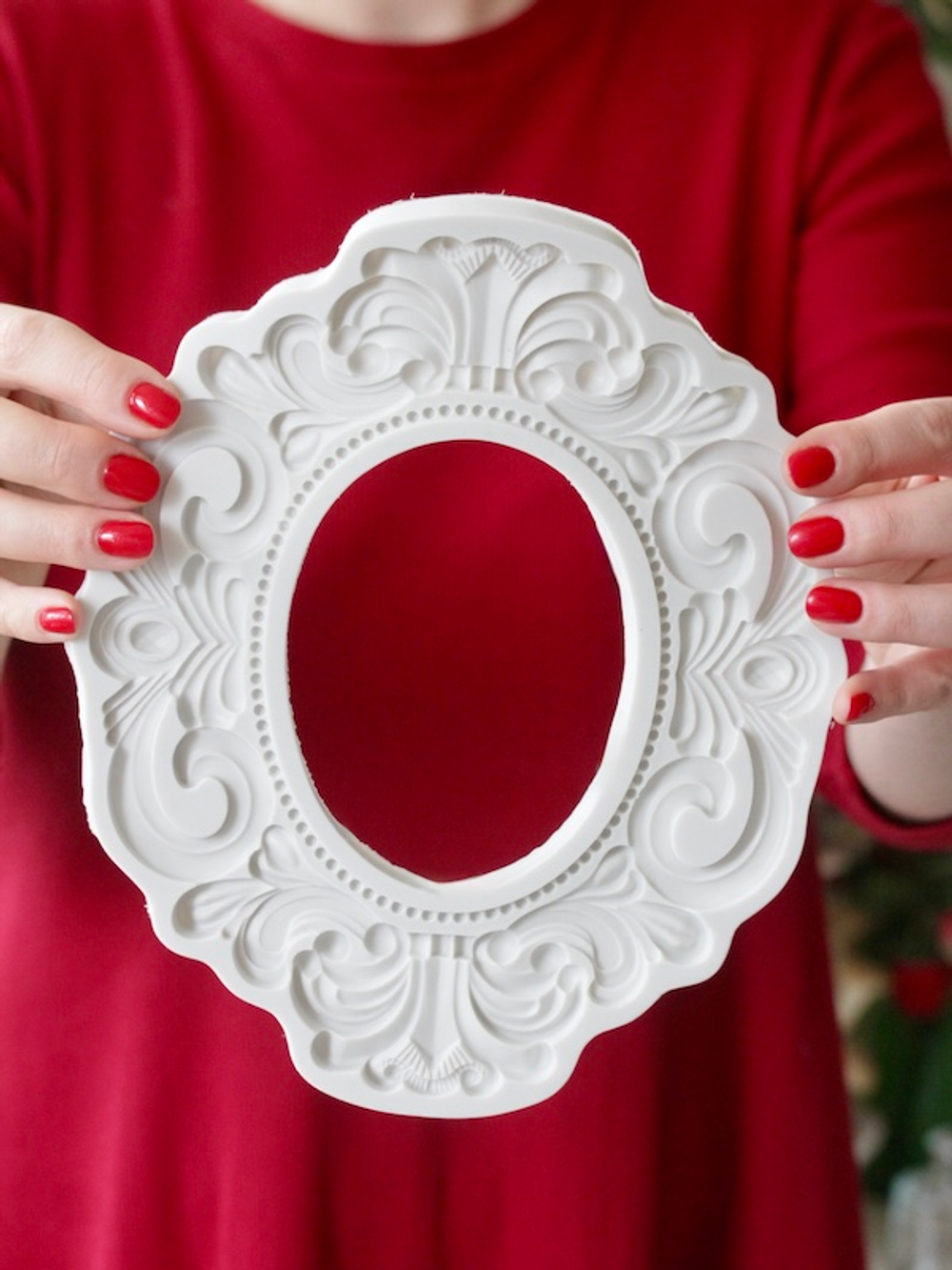 Молд силиконовый "Большая овальная рамка"