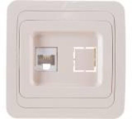 Розетка компьютерная одноместная "UNIVersal" серия "Валери",с/у, 1А, RJ45, "слоновая кость" (ivory)