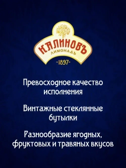 Калиновъ Лимонадъ Винтажный Классический, газированный, в стекле, 0,5 л