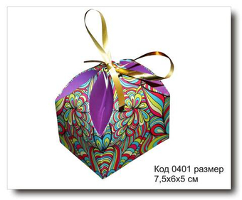 Коробочка код 0401 бонбоньерка размер 7.5х6х5 см