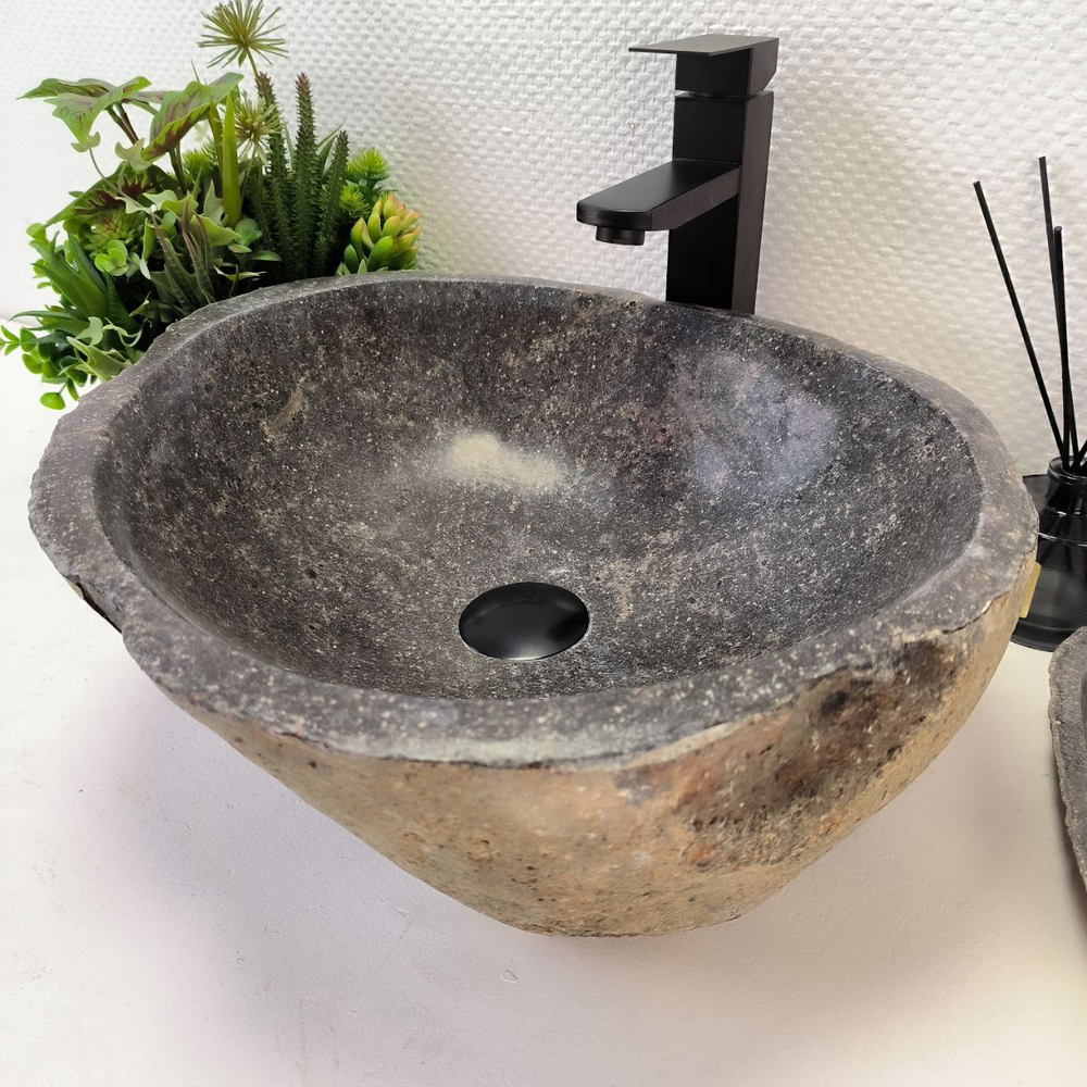 Раковина из речного камня RS-64116 (44*40*16) 0122