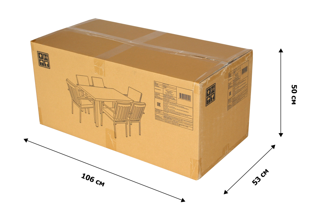 Набор мебели Garden Story Эдмонд 4 уп. (стол 1кор.+6 Стул Garden Storyьев (штабель с под.)+под.в кор.)