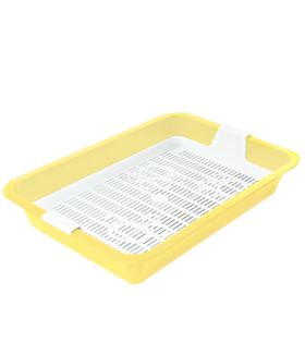 Туалет для кошек c сеткой мини "Барсик", желтый, 325*235*60мм, Gamma