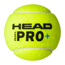 Мяч для падела HEAD Padel Pro+, 540203, уп.3 шт, войлок,нат.резина,желтый
