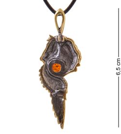 AM-3394 Подвеска «Пегас Возрождение» (латунь, янтарь)