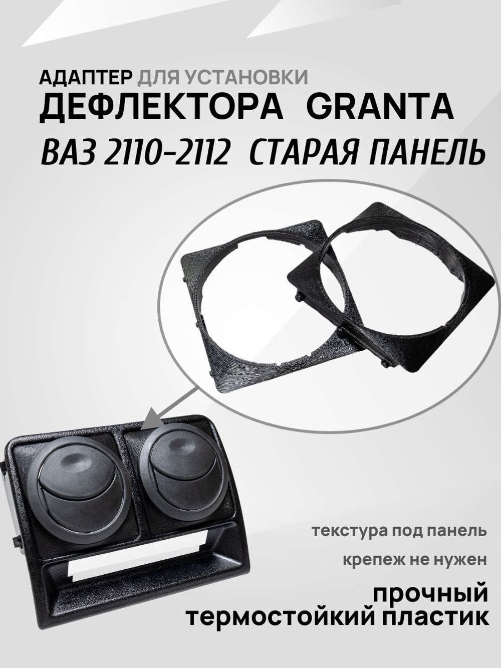 Адаптер дефлектора Lada Granta для ВАЗ 2110-2112 Cтарая панель. Центральное сопло воздуховода. 2 шт.