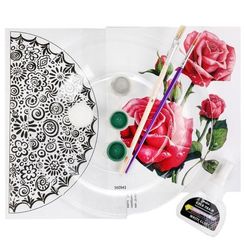 Декупаж тарелки Серебряная роса