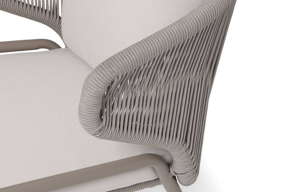 "Альмерия" стул плетеный из роупа, каркас из алюминия, цвет бежевый