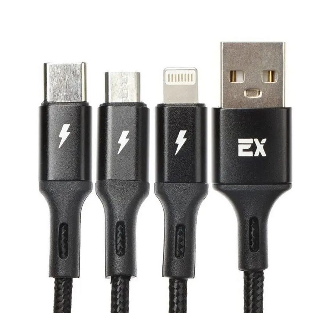 Кабель USB 3in1 Micro/Lightning/Type-C Exployd EX-K-1417