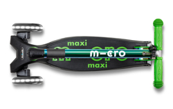 Самокат Maxi Micro Deluxe LED складной, неохром зеленый