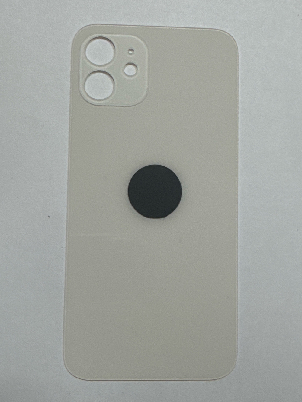 Задняя крышка для iPhone 12 Белый (стекло, широкий вырез под камеру, логотип)