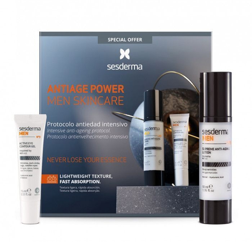 Подарочный набор Sesderma Men: Лосьон антивозрастной для мужчин Supreme, 50 мл + Гель для век, 15 мл