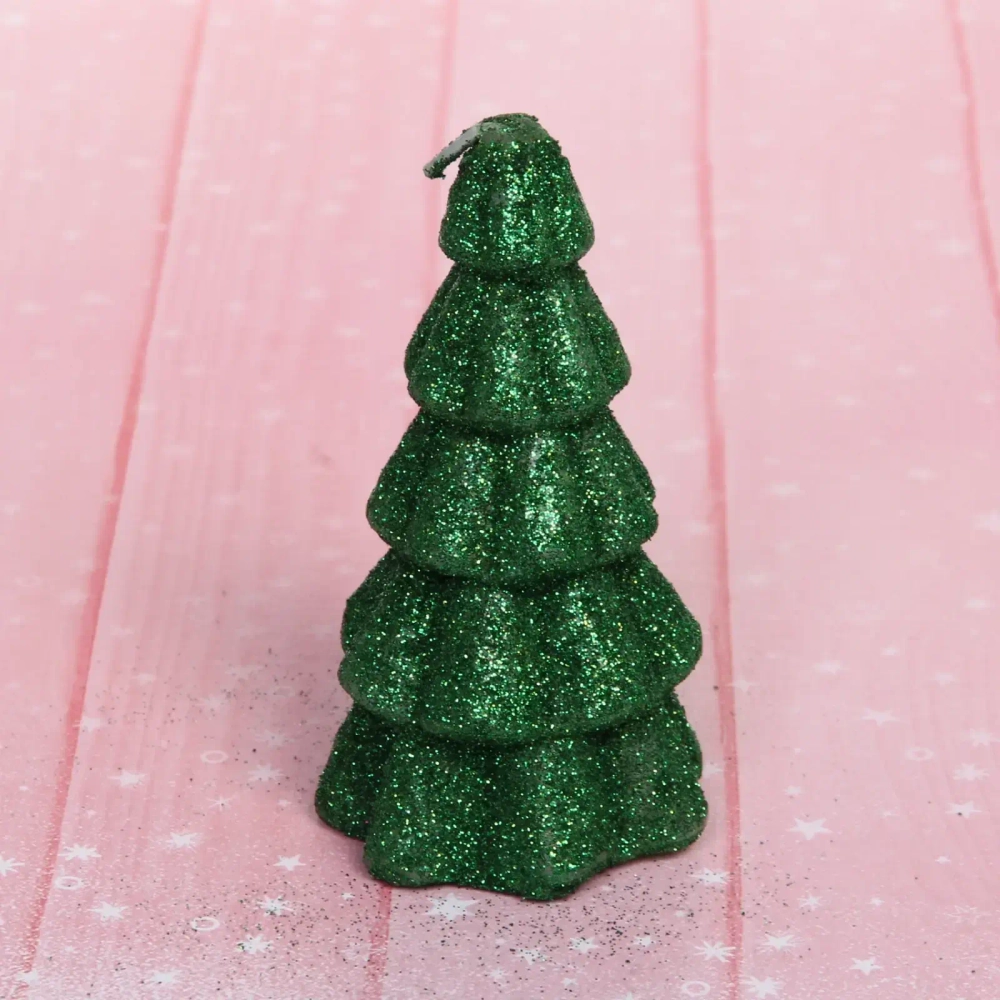 Свеча новогодняя «Сказочная ель» 5,5х10 см, зеленый