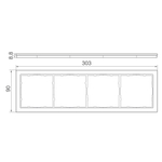 Рамка 4-я стекло кашемир,  серия R98 Glass
