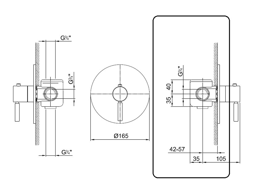 Fantini Встраиваемая часть термостата 3/4 19 00 3900A