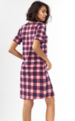 Клетчатая сорочка с короткими рукавами (Размер: 42) (Цвет: красная шотландка)