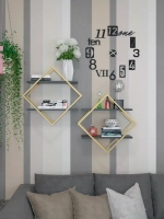 Набор полок ромб настенных злато-черных  - ЗЧ