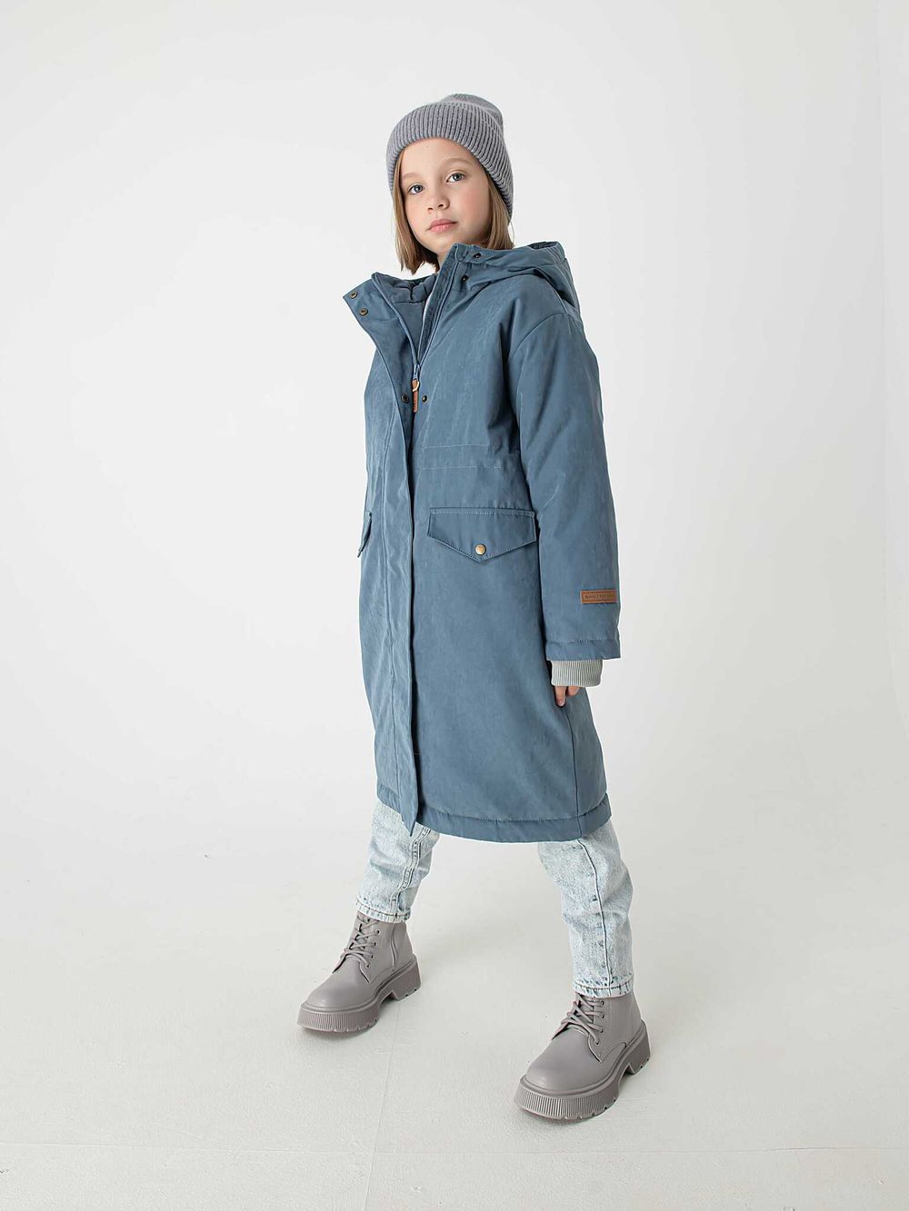 Парка демисезонная "Деним" удлиненная