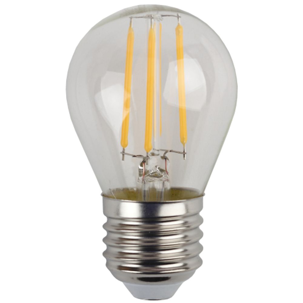 Лампа светодиодная ЭРА F-LED P45-11W-840-E27 11Вт филамент шар нейтральный белый свет Е27 | Филаментные декоративные