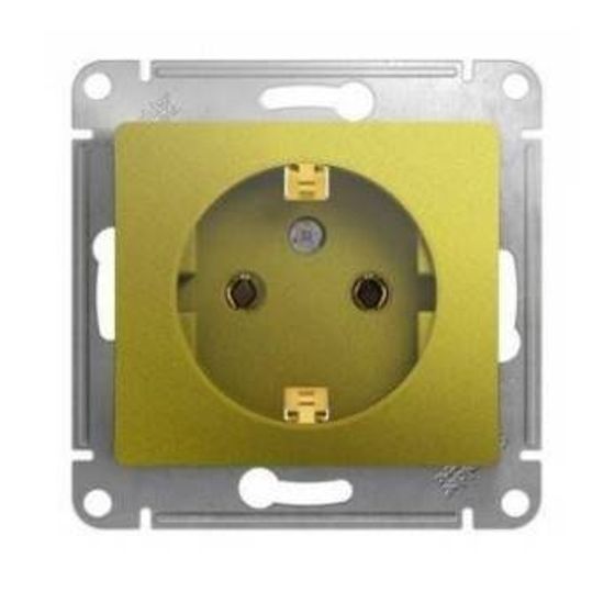 Механизм розетки 1-м Glossa 16А 250В с заземл. фисташк. SchE GSL001043