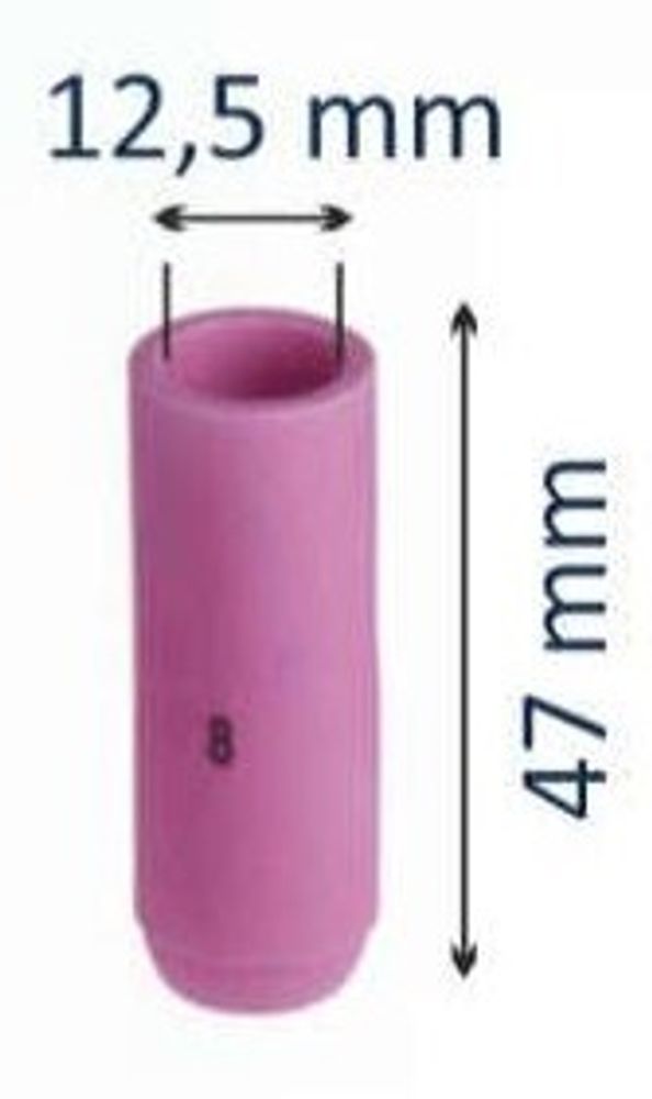 Сопло керамическое №8 d=12,5 mm (WP-17-18-26) L=47mm