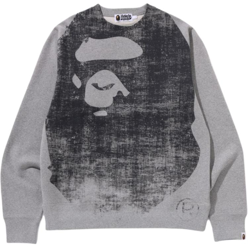 A Bathing Ape Bathing Ape Faded Printed Sweater серый