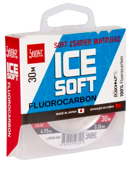 Леска монофильная зимняя Lucky John Ice Soft Fluorocarbon 30 м, 0.26 мм