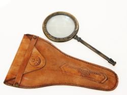 Nautical Морская лупа в кожаном футляре