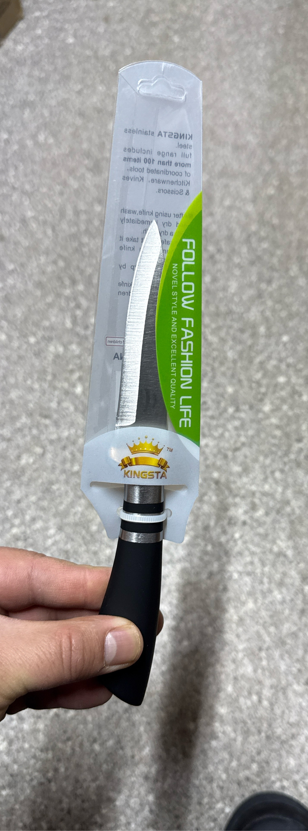 Нож кухонный черная ручка Family kingsta маленький