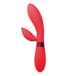 Красный вибратор 20,5см с клиторальным отростком Indeep Leyla Red