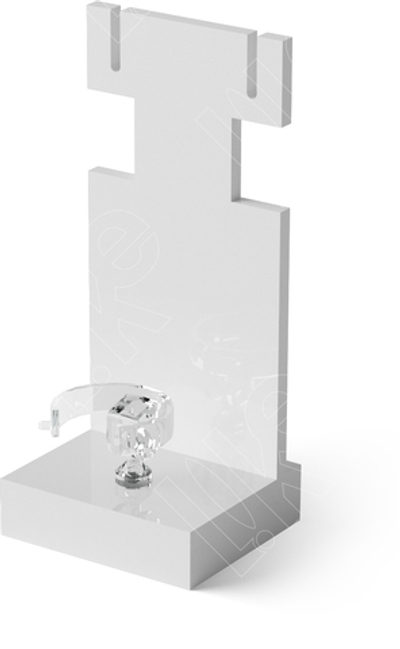 Подставка акриловая для гарнитура/2 прорези/2 выемки/кольцедержатель/ПЭТ карман/Н-90 мм.